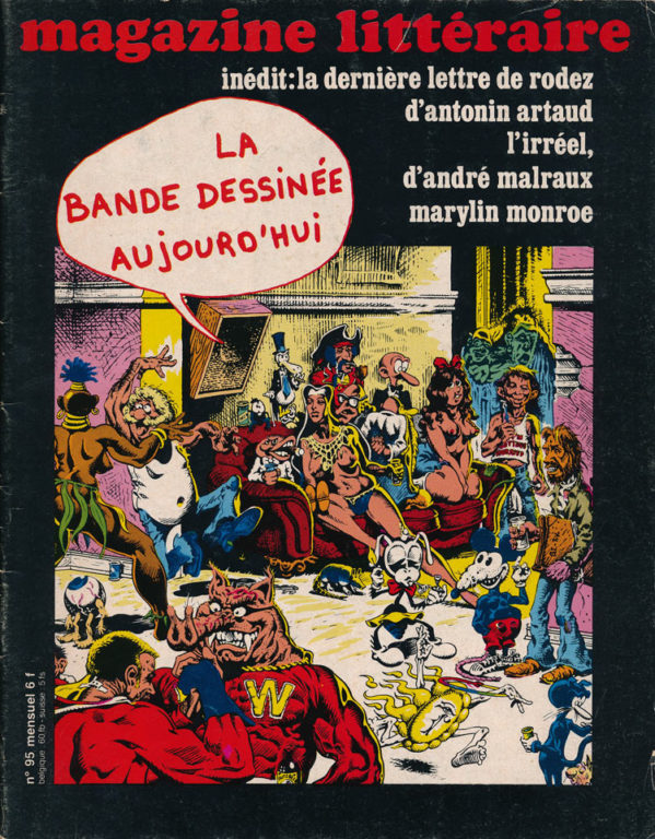 Image of «Magazine Littéraire», décembre 1974, n° 95, p. 52 à 54. Claude Michel Cluny : «La fiction devenue temple».