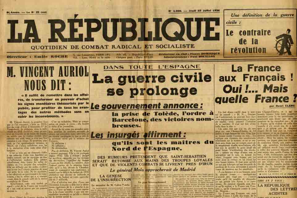 Image of André Germain, «Mouvement d'idées contemporaines. De Montherlant à Malraux», «La République», 23 juillet 1936, p. 1 et 2.