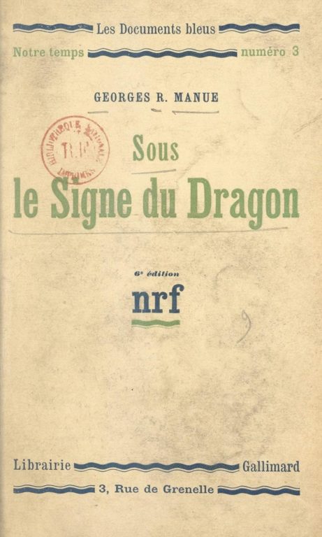 Image of Art. 290, avril 2026 • Georges R. Manue : «Interview de Tchang Kai-shek», 1928 – document